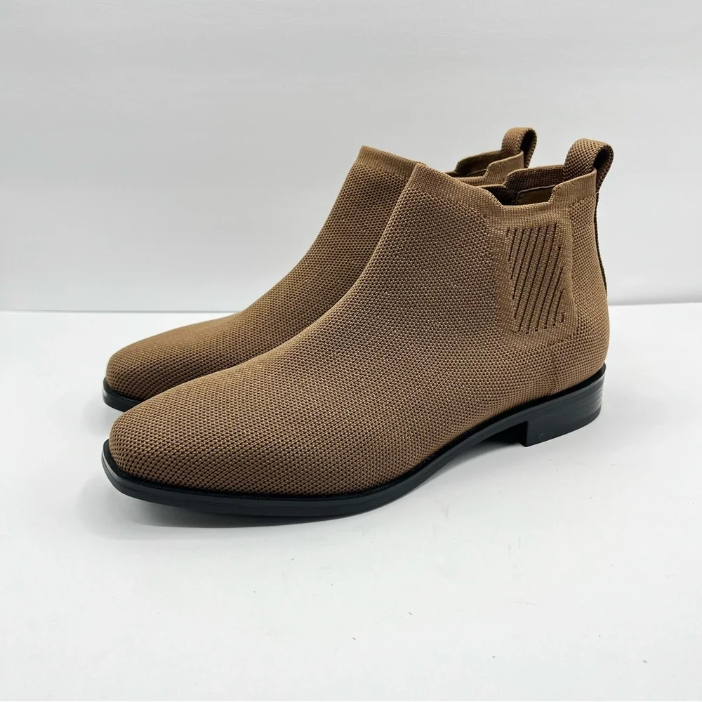 VIVAIA Women’s 7-7.5 38 Espresso Ryan Pro Pull On Boots Chelsea Short Square Toe
